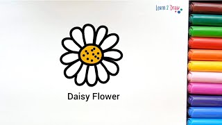 DAISY FLOWER Drawing - Easy Drawing Videos #learn2draw #flowersdrawing #easydrawing