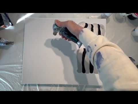 #91 🩶🤍🖤 Challenge, MONOCHROME And Silver [Pour Painting] Magic Swipe\ Fluid Art.