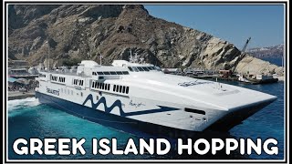 Greek island hopping. Using ferry and flights between Athens and Greek islands.