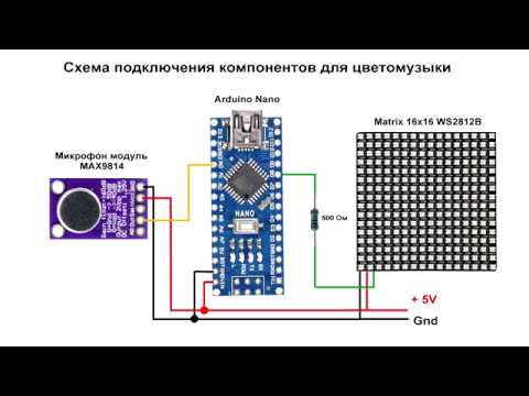 Цветомузыка на Arduino и матрице WS2812B