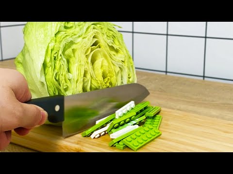Lego Salad - Lego In Real Life / Stop Motion Cooking & ASMR