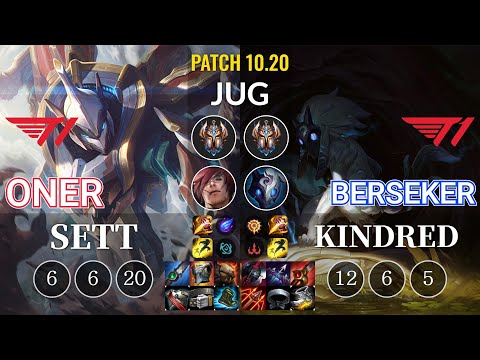T1 Oner Sett vs T1 Berseker Kindred Jungle - KR Patch 10.20
