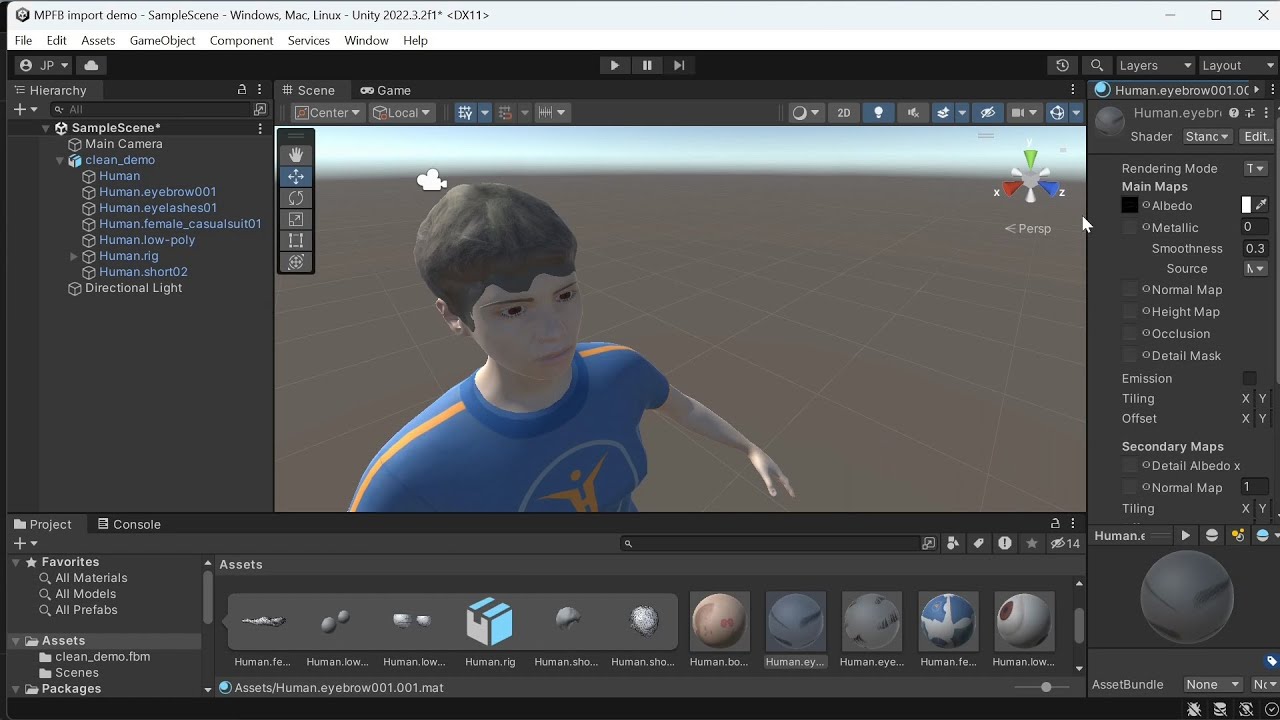 Exporting MPFB2 Characters to Unity