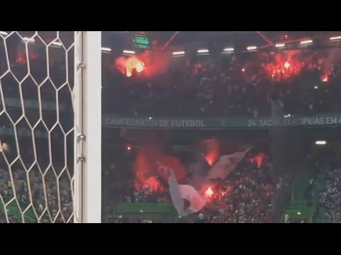 Sporting 1 - 1 Benfica ; 30ª Jorn. Liga 2016/17; Golo do Benfica visto do relvado e da bancada!