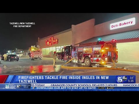Firefighters tackle fire inside New Tazewell grocery store
