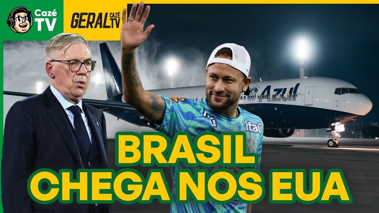 SELEÇÃO BRASILEIRA DESEMBARCA NOS ESTADOS UNIDOS! PREPARAÇÃO COMEÇA HOJE!  | GERAL CAZÉTV