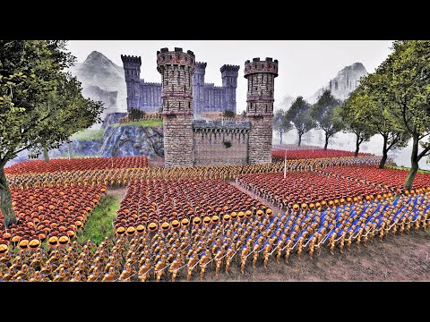 Spider-Man Lay Siege to Castle defended by Golden Knight & Spartans - Ultimate Epic Battle Simulator