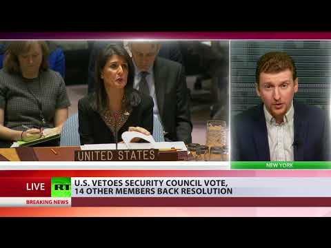 US vetoes Security Council vote, 14 other members back resolution