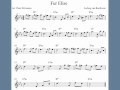 Fur Elise - Alto saxophone sheet music notes 