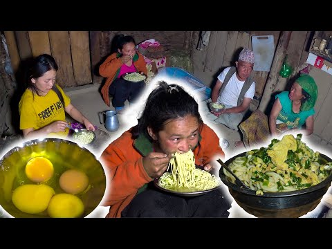 Egg Thukpa Recipe Mukbang || Egg Noodle Soup Recipe In village || Nepali Style Cooking & Eating