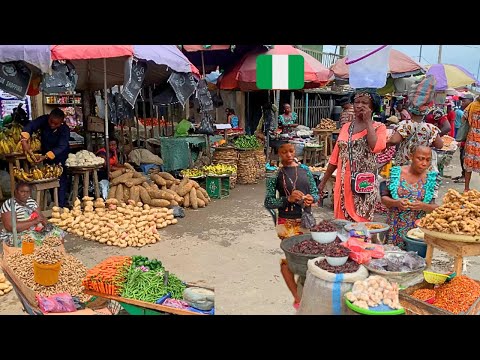 Largest Food Market in Calabar Nigeria West Africa