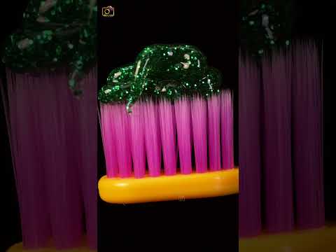 ASMR toothpaste vs glitter glue close up macro #shorts #satisfying # #closeup #asm r#macro #relaxing