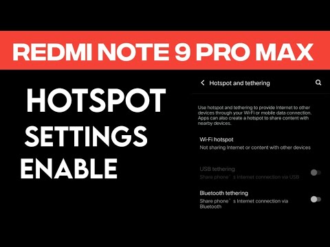 how to enable hotspot setting in Redmi note 9  Pro max