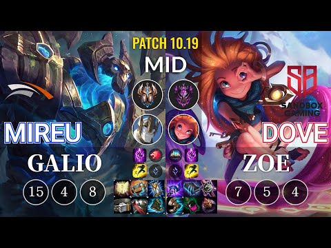 HLE Mireu Galio vs SB Dove Zoe Mid - KR Patch 10.19