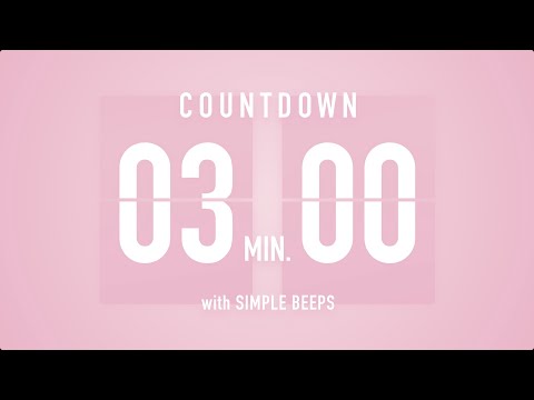 3 Minute Countdown Timer 🌸 Flip Clock with Simple Beeps 🔔