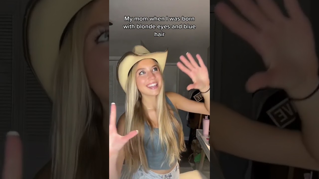 Blonde eyes and blue hair#shorts