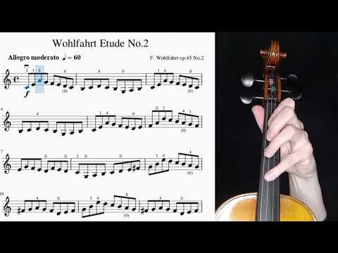 Wohlfahrt Etude No 2 op.45 book 1. Violin and Bossa Style Accompaniment. Practice video