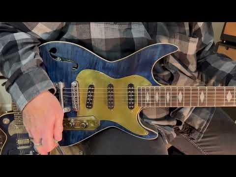 Postal Custom Memphis Rocket Blue Flamed Maple  F Hole Bigsby Duncan Little ’59™ Strat Pickups image 19
