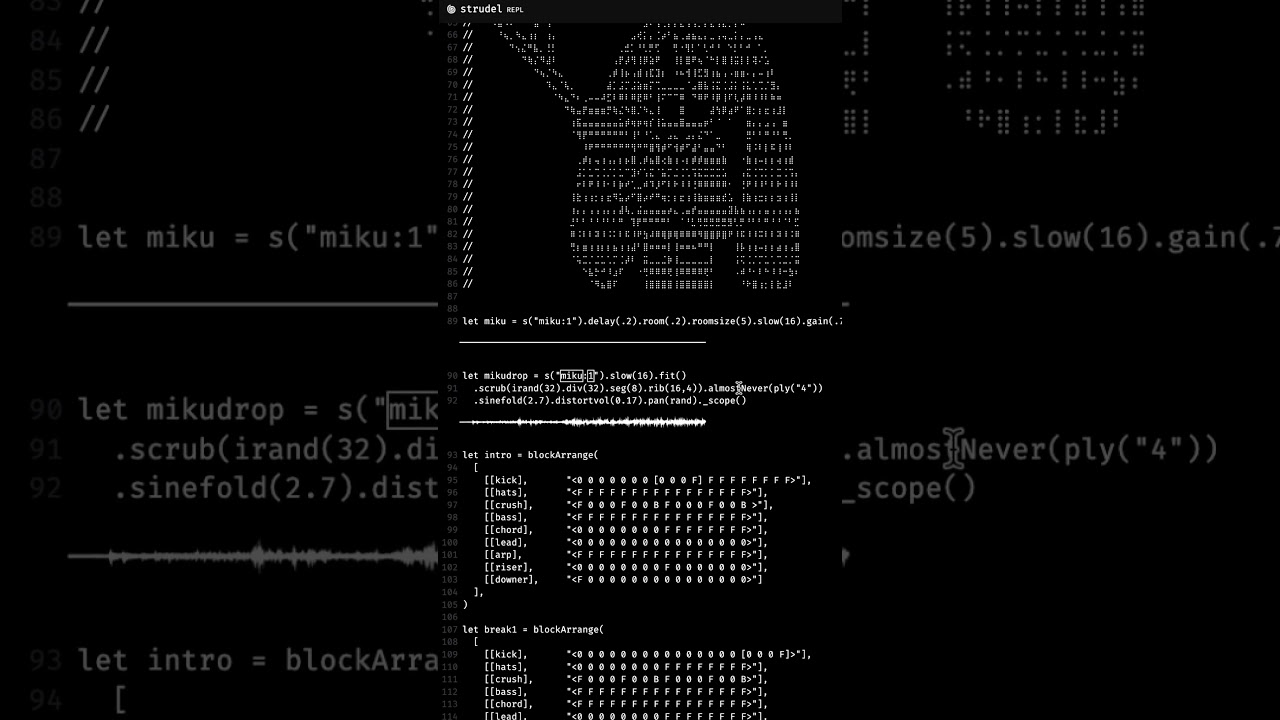 Hatsune Miku meets #strudel !! (Original Song) #strudel #algorave #shorts