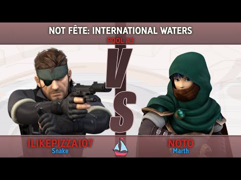 ilikepizza107 (Snake) vs Noto (Marth/Jigglypuff) - Not Fête: International Waters - Pool A3