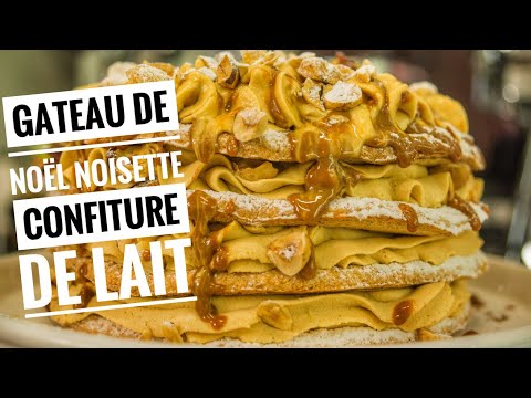 Layered Dacquoise Hazelnut‑Almond Cake with Dulce de Leche Whipped Cream