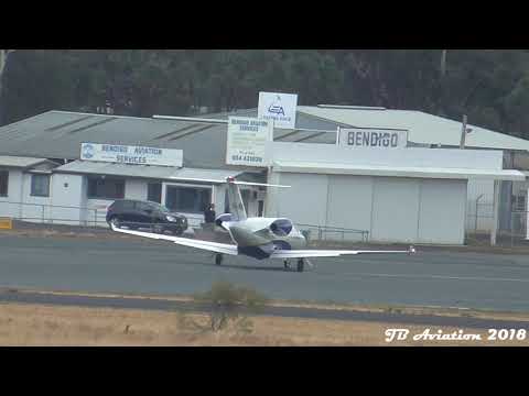 Amazing citation 525 crosswind landing at Bendigo Airport from CLOSE UP 15/3/18