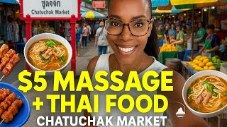 Travel vlog - Solo Trip to Bangkok Thailand 🇹🇭 | Chatuchak Market, $5 Massage, Thai Food & Chinatown Night Market