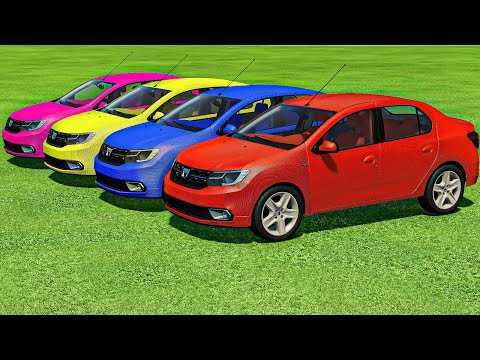 TRANSPORTING DACIA LOGAN & FIRE RESCUE WITH ISUZU TRUCKS - Farming Simulator 22