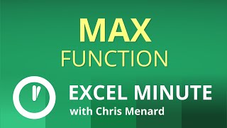 Excel MAX Function | Find the maximum of a range of numbers | Excel One Minute Quick Reference