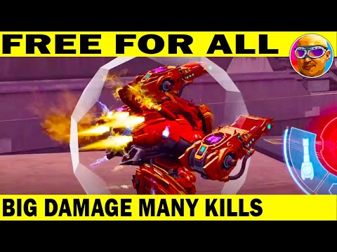 BIG DAMAGE! MANY KILLS! powerful battles ! FREE FOR ALL WAR ROBOTS REMASTERED