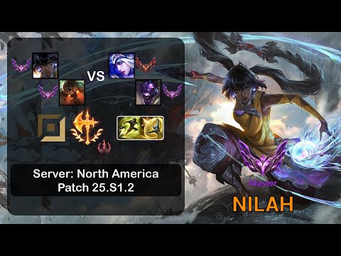 Nilah ADC + Nautilus vs Ashe + Alistar - NA Master - Patch 25.S1.2