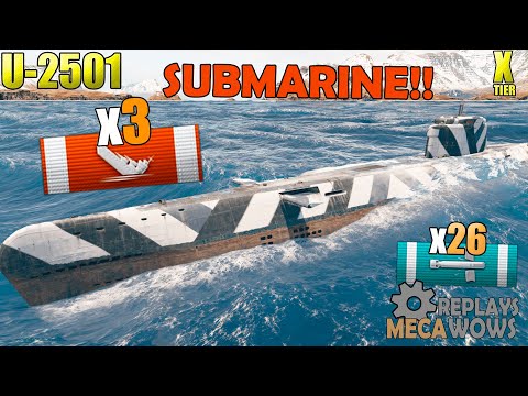 SUBMARINE U-2501 3 Kills & 117k Damage | World of Warships Gameplay 4k