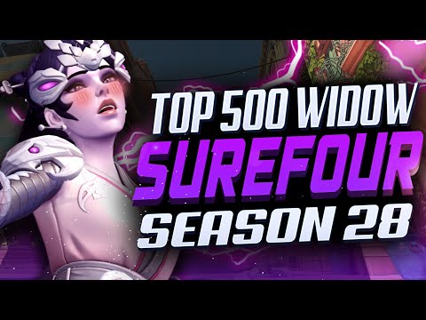 Surefour Top 500 Widow gameplay! [ Overwatch Season 28 ]