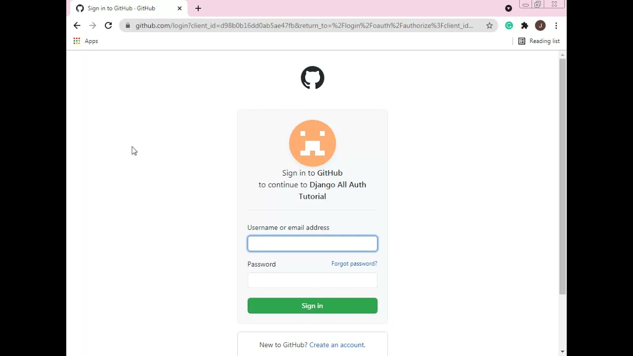 Sign Up Using GitHub Account In Django Python | Source Code