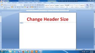 How to change the header size in microsoft word