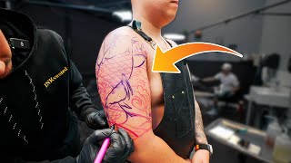 KOI FISH HALF SLEEVE TUTORIAL *TATTOO JOURNEY - EPISODE 3*