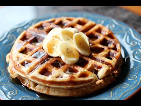 Brown Sugar Sourdough Waffles with Bananas and Spiced Syrup