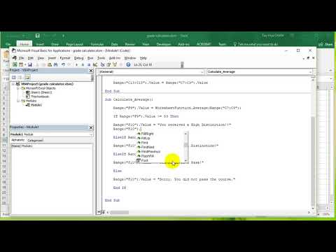VBA Excel 2016 Lesson 7 - Elseif clause, With statement