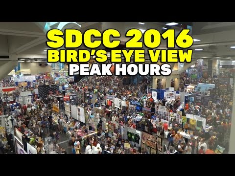 SDCC 2016: Exhibit hall bird's eye view during peak hours on Saturday at San Diego Comic-Con