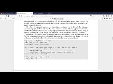 ITS 450 - Work on SQL injection lab