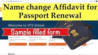 Name Change Affidavit for Indian Passport Renewal | Sample and steps to fill