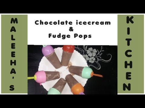Chocolate IceCream & Fudge pop|kidz Spcl|pakistani food|Maleeha's kitchen#foodie #icecream