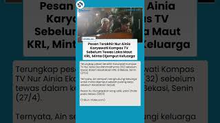 Pesan Terakhir sebelum Kecelakaan KRL, Karyawati Kompas TV Minta Dijemput Keluarga usai Kerja