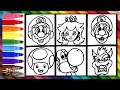 Draw And Color The Characters Of Super Mario Drawings For Kids
