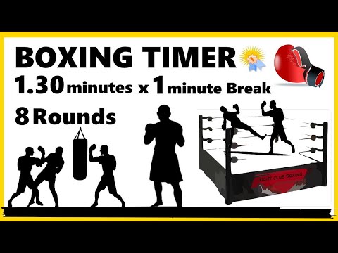 🥊Boxing round Timer 1:30 minutes x 1 min - 8 rounds - Temporizador de Boxeo online