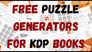 Free Puzzle Generator for KDP | How to Make Puzzles for Amazon KDP | Tutorial for Puzzle Maker