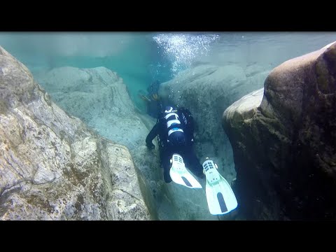 Tauchen am Tauchplatz Wolfsrachen im Maggia Tal am 29.8.2020