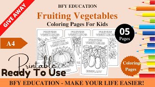 1046 FREE Fruiting Vegetables Coloring Pages For Kids | Color and Learn | 5 Pages