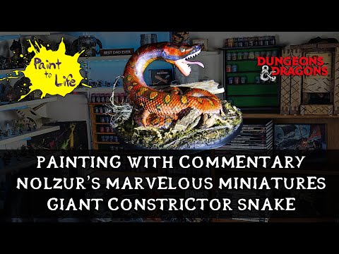 How to paint a Nolzur's Marvelous Miniature Giant Constrictor Snake - with step by step commentary