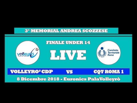 Ore 16.30 - 3° Memorial Andrea Scozzese, Finale U14: Volleyrò CDP vs CQT Roma 1